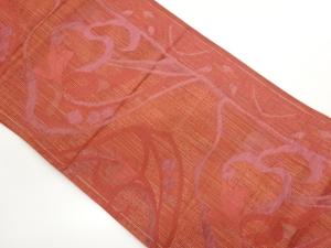 抽象花唐草模様織出し名古屋帯